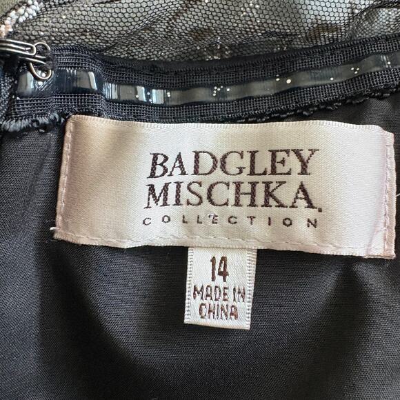 Badgley Mischka floral unconventional lace sheath dress 14 mother of bride LBD - Picture 8 of 14